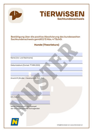 Sachkundenachweis bei Gibpfote.at